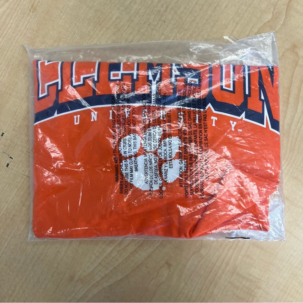 Russell Athletic Orange Navy Graphic Short Sleeve Tee